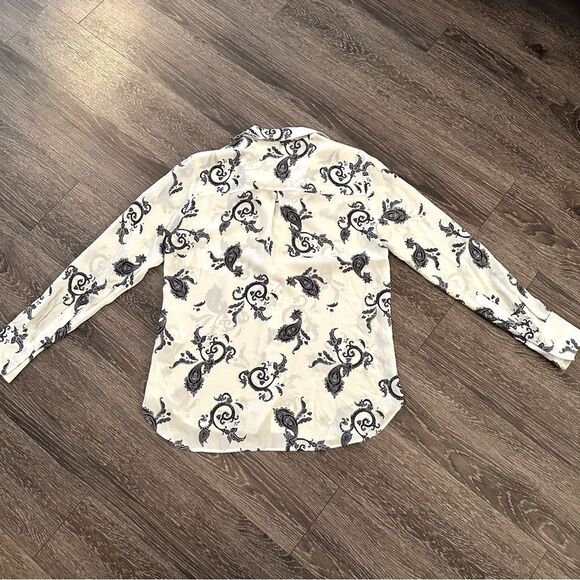 A.L.C. Scott Button-Front Long-Sleeve Silk Blouse - Picture 6 of 7